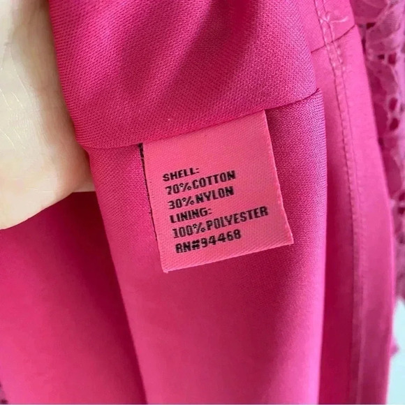 Betsey Johnson Pink Lacey Dress-Size 14 - Picture 4 of 7